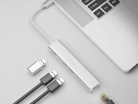 Equip 133481 usb-c to 3-port usb 3.0 hub with gigabit adapter - thumbnail