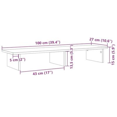Monitorstandaard 100x27x15 cm bewerkt hout sonoma eikenkleurig Monitorstandaard 100x27x15 cm bewerkt hout sonoma eikenkleurig