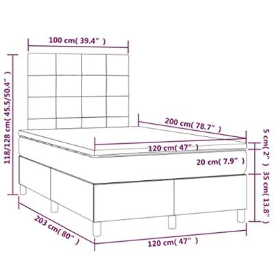 Boxspring met matras en LED fluweel donkergroen 120x200 cm