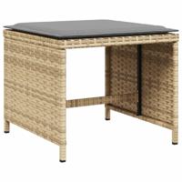 9-delige Tuinset met kussens poly rattan gemengd beige - thumbnail