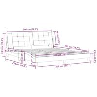 Bedframe met hoofdbord kunstleer cappuccinokleurig 200x200 cm - thumbnail