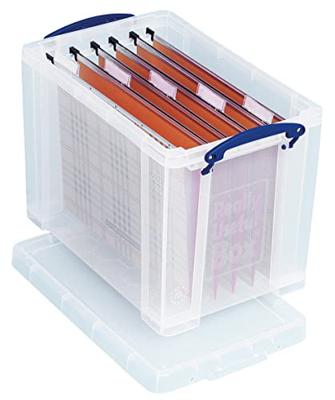 Really Useful Box opbergdoos 19 liter hangmappenkoffer, transparant Really Useful Box opbergdoos 19 liter hangmappenkoffer, transparant