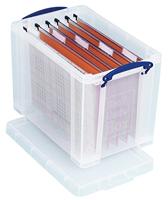 Really Useful Box opbergdoos 19 liter hangmappenkoffer, transparant - thumbnail