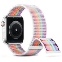 Nylon sport loop band - Multicolor - Extra sterke klittenbandsluiting - Geschikt voor Apple Watch 44mm / 45mm / 46mm / 49mm - thumbnail