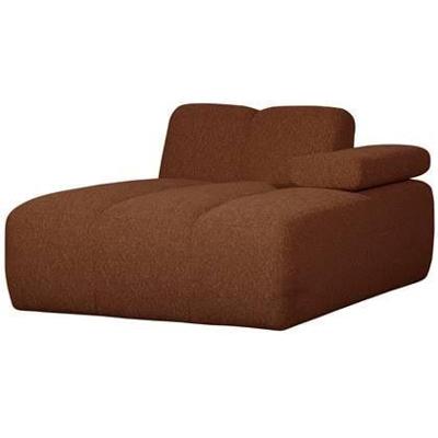 Woood Mojo chaise longue bank arm rechts bouclé Roestbruin Melange
