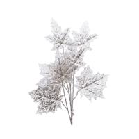 Tak pes skeletblad l47b7h85 cm zilver kerstboomversiering kerst Decoris - Decoris - thumbnail