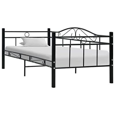 VidaXL Bedbank metaal zwart 90x200 cm VidaXL Bedbank metaal zwart 90x200 cm