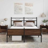 Bedframe zonder matras bewerkt hout bruin eikenkleur 140x200 cm - thumbnail
