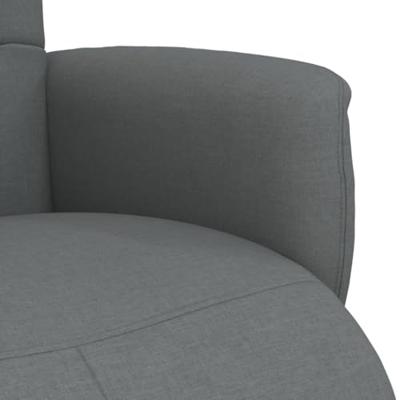 Fauteuil verstelbaar met voetensteun stof donkergrijs