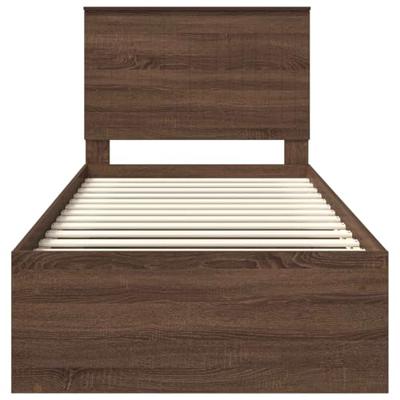 Bedframe Bruin Eiken 90 x 200 cm Massief grenenhout