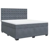 Boxspring met matras fluweel donkergrijs 180x200 cm - thumbnail