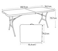 Vouwtafel Lifetime Wit 185 x 74 x 76 cm Staal Plastic - thumbnail