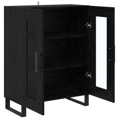 Dressoir Zwart Eiken 69,5 x 34 x 90 cm Bewerkt hout