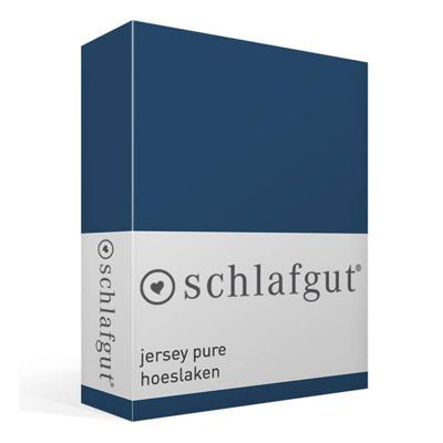 Schlafgut Schlafgut Pure Jersey Hoeslaken M - 120x200 - 130x220 570 Blue Deep