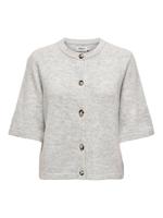 Only Onlcamilla S/s Cardigan Knt Noos Vest Light Grey Melange - thumbnail