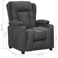 Fauteuil verstelbaar stof donkergrijs - thumbnail
