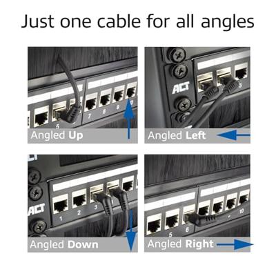 ACT DD1907 Roteerbare netwerkkabel Zwart 7 m Cat6 U/FTP (STP)