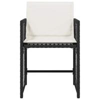 Tuinstoelen 4 st met kussens poly rattan zwart - thumbnail