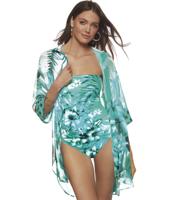 Bad & Strand Roidal| Strapless Badpak Estela groen/wit - thumbnail