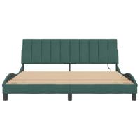 Bedframe met LED-verlichting fluweel donkergroen 180x200 cm - thumbnail