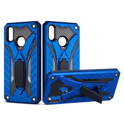 Voor OPPO Realme 3 Shockproof TPU + PC Beschermhoes met houder (blauw)