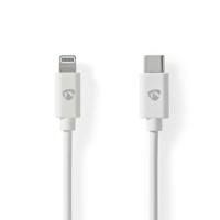 Lightning Kabel | USB 2.0 | Apple Lightning 8-Pins | USB-C Male | 480 Mbps | Vernikkeld | 1.00 m | Rond | PVC | Wit | Envelop - thumbnail