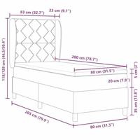 Boxspring bed met matras Zwart 80 x 200 cm Fluweel - thumbnail