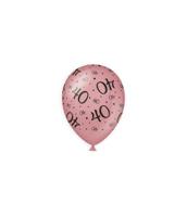 Ballonnen 40 Jaar Roze/Zwart (8st) - thumbnail
