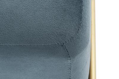 Kruk DKD Home Decor Schuim Blauw Gouden Metaal Polyester Fluweel Hout MDF (80 x 80 x 42 cm)