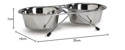 Standaard met 2 rvs 16 cm hondenvoerbakken