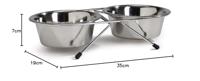 Standaard met 2 rvs 16 cm hondenvoerbakken - thumbnail