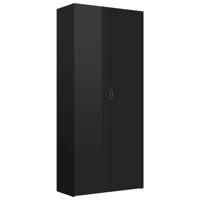 Vidaxl Schoenenkast 80x35,5x180 Cm Spaanplaat Hoogglans Zwart - thumbnail
