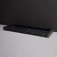 Wastafel Forzalaqua Palermo Graniet Gezoet Gekapt Met Kraangat Zwart 120,5x51,5x9 cm - thumbnail