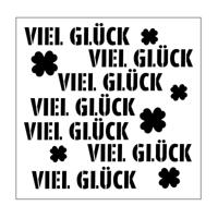 Mundart Stempel • stencil duitse tekst "viel glück" - thumbnail