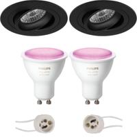 Philips Hue LED Spot Set - Mat Zwart. Kantelbaar. Ø92mm. Bluetooth - thumbnail