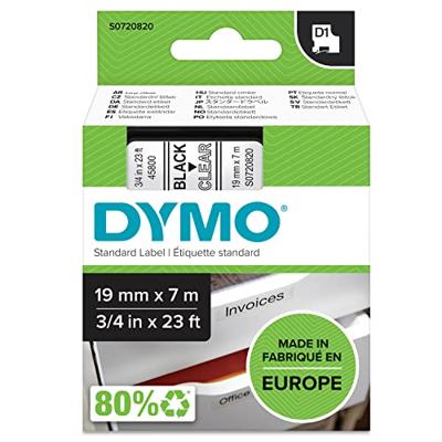 Labeltape dymo labelmanager d1 polyester 19mm trns Labeltape dymo labelmanager d1 polyester 19mm trns