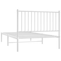 Bedframe met hoofdbord metaal wit 100x190 cm - thumbnail
