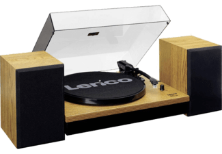 Platenspeler met Bluetooth® en twee aparte luidsprekers Wood