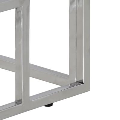 Wandtafel roestvrij staal en massief bielshout zilverkleurig Wandtafel roestvrij staal en massief bielshout zilverkleurig