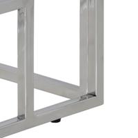 Wandtafel roestvrij staal en massief bielshout zilverkleurig - thumbnail