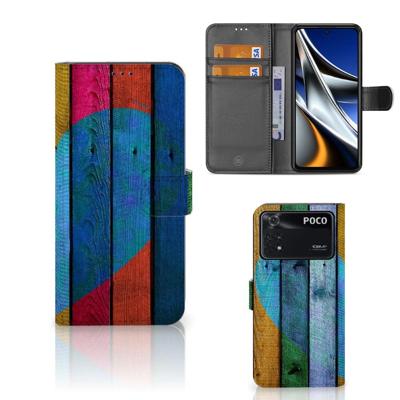 Xiaomi Poco X4 Pro 5G | Book Style Case | Wood Heart - Cadeau voor je Vriend Xiaomi Poco X4 Pro 5G | Book Style Case | Wood Heart - Cadeau voor je Vriend