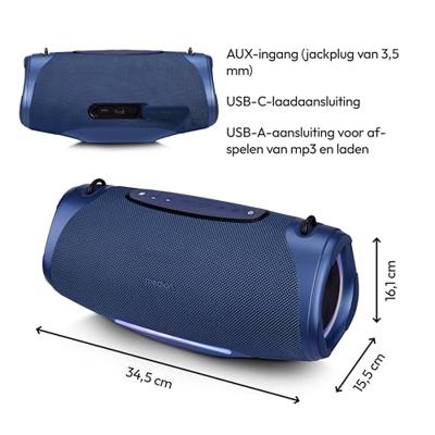 Dankzij de draagbare Bluetooth®-luidsprekers Medion 50077078 Blauw 4 W 50 W