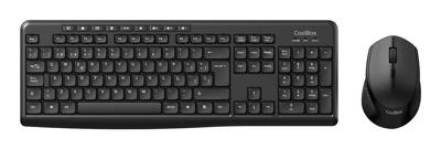 Toetsenbord en muis CoolBox COO-KTR-03W Zwart Qwerty Spaans