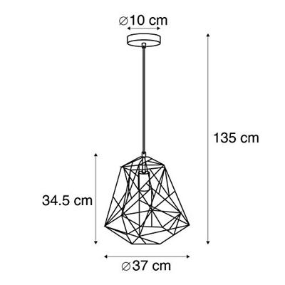 QAZQA Industriële hanglamp zwart - Framework Basic QAZQA Industriële hanglamp zwart - Framework Basic
