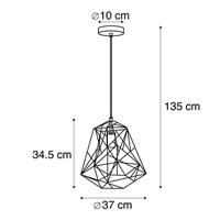QAZQA Industriële hanglamp zwart - Framework Basic - thumbnail