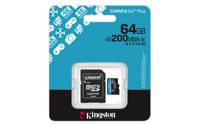 Kingston Technology 64GB microSDXC Canvas Go! Plus Gen4 200MB/s A2 U3 V30 kaart + adapter - thumbnail