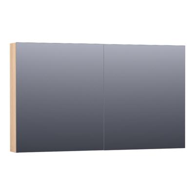 Brauer Impress Spiegelkast 120 cm - zonder Verlichting - Met 2 Dubbelzijdige Spiegeldeuren - Lamellen Eiken Naturel