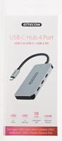 Sitecom CN-386 USB-C Hub 4 Port | USB-C naar 3X + 1x UBS-C Power Delivery Port Adapter met 10 Gbps gegevens, 7,5 W vermogen - voor MacBook Pro/Air, Chromebook en andere, apparaten - thumbnail
