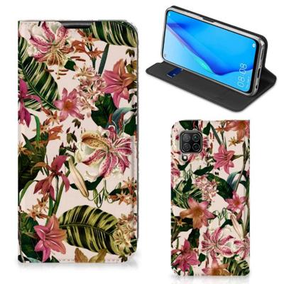 Huawei P40 Lite Smart Cover Flowers Huawei P40 Lite Smart Cover Flowers