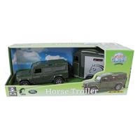 Kids Globe land rover with cheval liberte horse trailer - 28cm - thumbnail